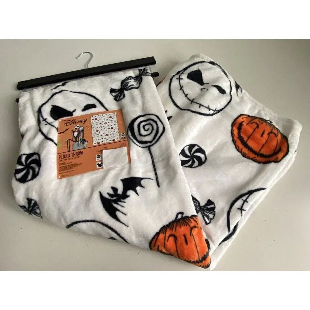 Nightmare Before Christmas Plush Throw Blanket 50X70” Jack Skellington Pumpkin‎